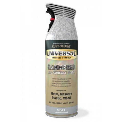 Rust-Oleum AE0160011E8 Universal All Surface Silver Hammered Spray Paint 400ml